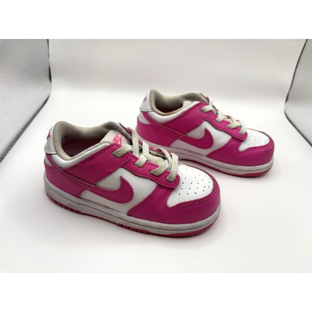 Nike Dunk Low size 8C Pink and White Toddlers Babys